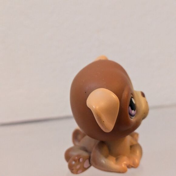 Littlest Pet Shop #133 Brown Pug Dog Purple Eyes LPS - Picture 4 of 7